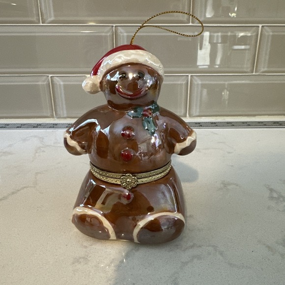 Mr. Christmas Other - Mr. Christmas Gingerbread Man Music Box/Ornament Ceramic Animated Deck The Halls